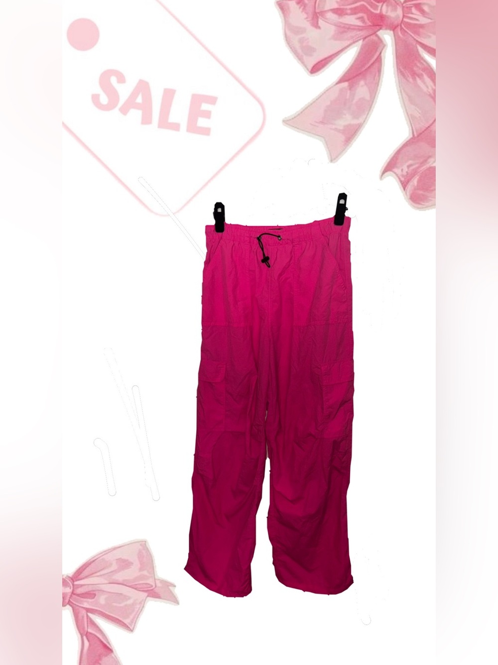 No Boundaries Bright Pink Cargo Joggers for Kids